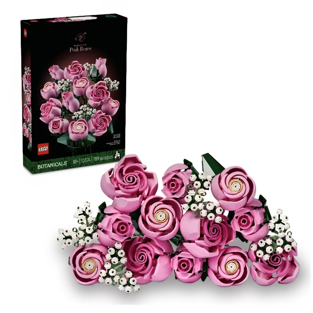 LEGO #10374 Bouquet of PINK Roses Botanical Collection/Unique Display **NIB**